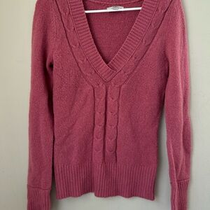 So Sweater Women's Pink Cable Knit‎ Y2K 2000s Long Sleeve Size Medium